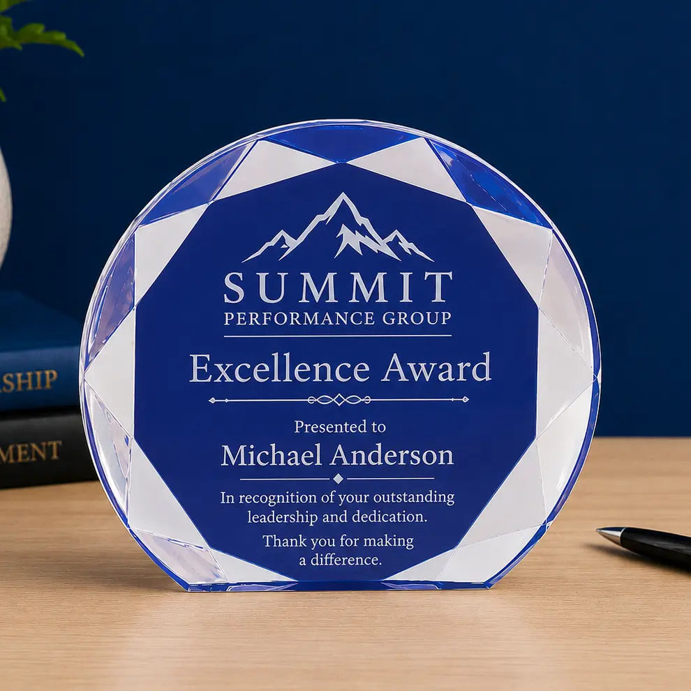 Personalized Sunburst Acrylic Award | Custom Engraved Recognition Award  Sams Engraving and Gifts