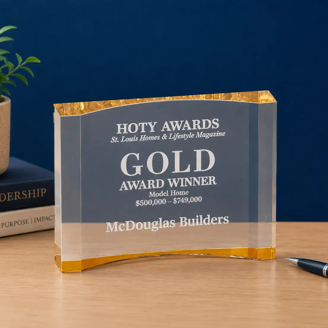 Personalized Thick Crescent Acrylic Award | Custom Engraved Recognition Award  Sams Engraving and Gifts