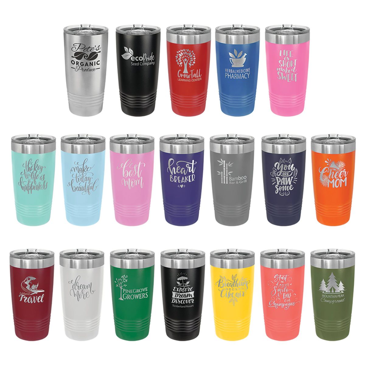 Polar Camel Bad Influence 20oz Tumbler - Ringneck Stainless Steel Tumbler  Insulated Cup - Vacuum Insulated Tumbler with Clear Lid - Great Travel  Tumbler - Premium Quality Stainless Steel Tumblers